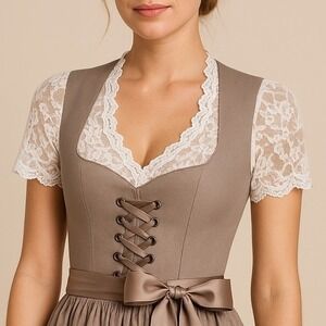 New Small White Lace Dirndl Blouse Undershirt Top Stretchy V Neck Crop